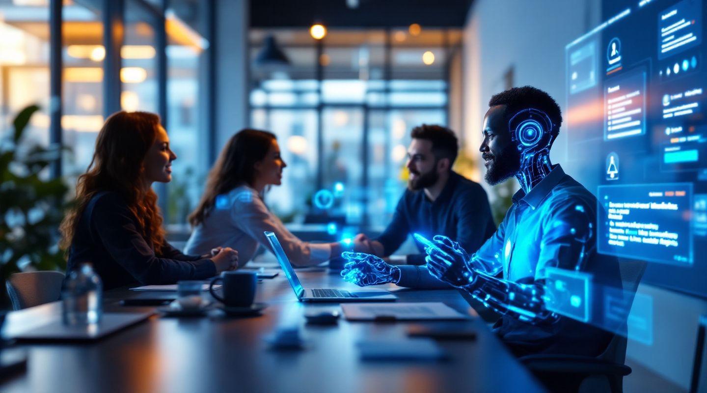 AI agent working alongside a human business team